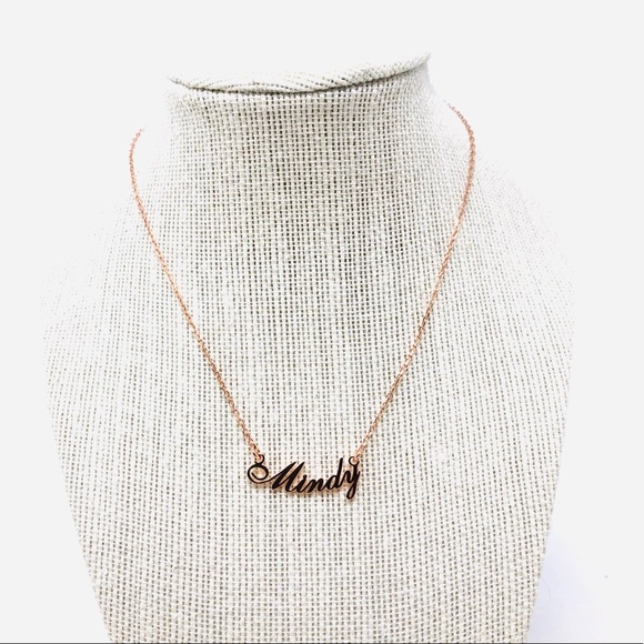 “MINDY” rose gold sterling silver name necklace, NWOT - Picture 4 of 6